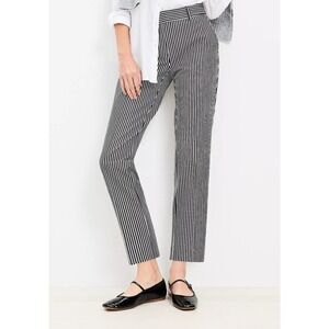ANN‎ TAYLOR LOFT BLACK WHITE STRIPE PANTS THE RIVIERA SLIM SZ 10NWT (WASHED)